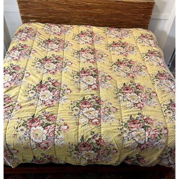 VINTAGE Ralph Lauren Full Queen Comforter Sophie Brooke Pink Rose Yellow SEE PIC - Picture 4 of 10